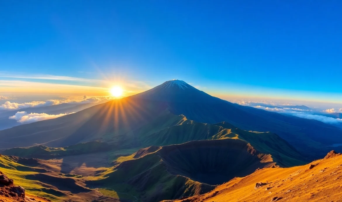 Climbing Mt. Rinjani's rugged volcanic slopes offers breathtaking views and challenging trekking experiences in Lombok, Indonesia.