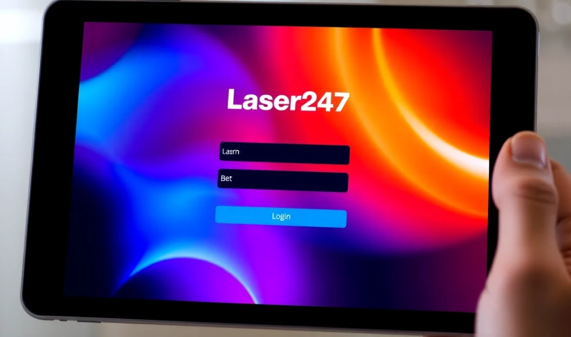 Secure Laser247 Login screen on a smartphone showing an easy sign-in process with lock and casino icons, highlighting safety and user-friendly access.