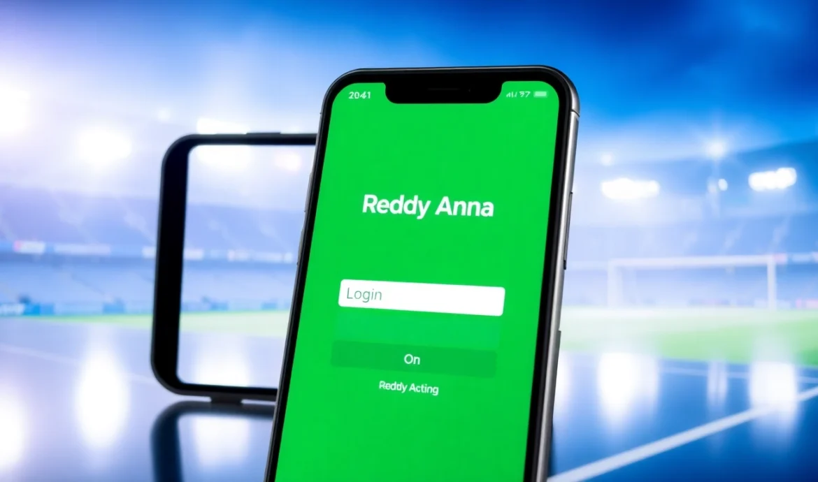 Secure Reddy Anna Login screen on mobile device, guiding users effortlessly into sports betting and casino access.