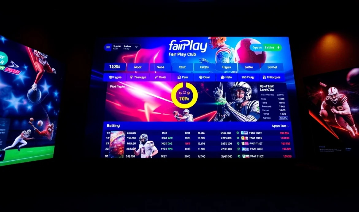 Fairplay club homepage showcasing a user-friendly sports betting platform with easy navigation and vibrant graphics for safe online gambling.