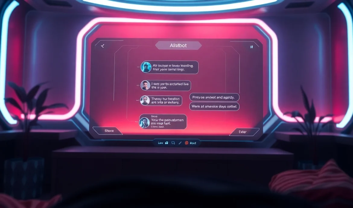 Engaging scene of a user interacting with a nsfw ai chat platform featuring a sleek chat window and discreet interface for adult conversations.