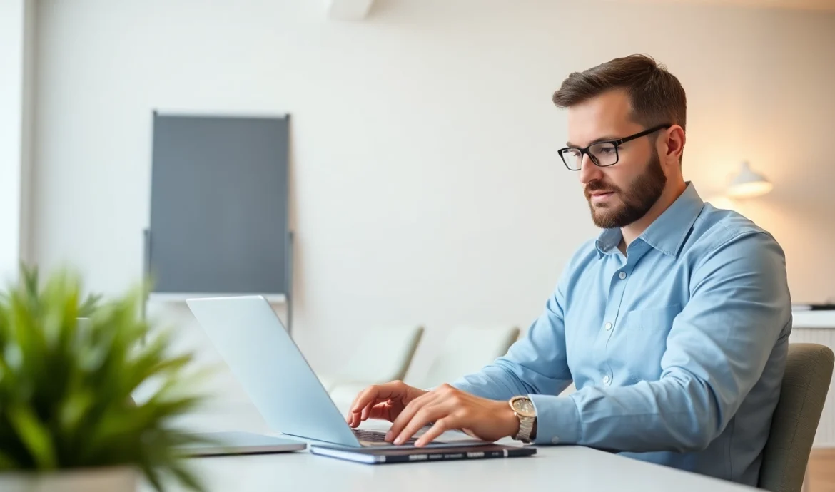 Landlord Updates UK Expert landlord reviewing property investments with detailed plans and charts