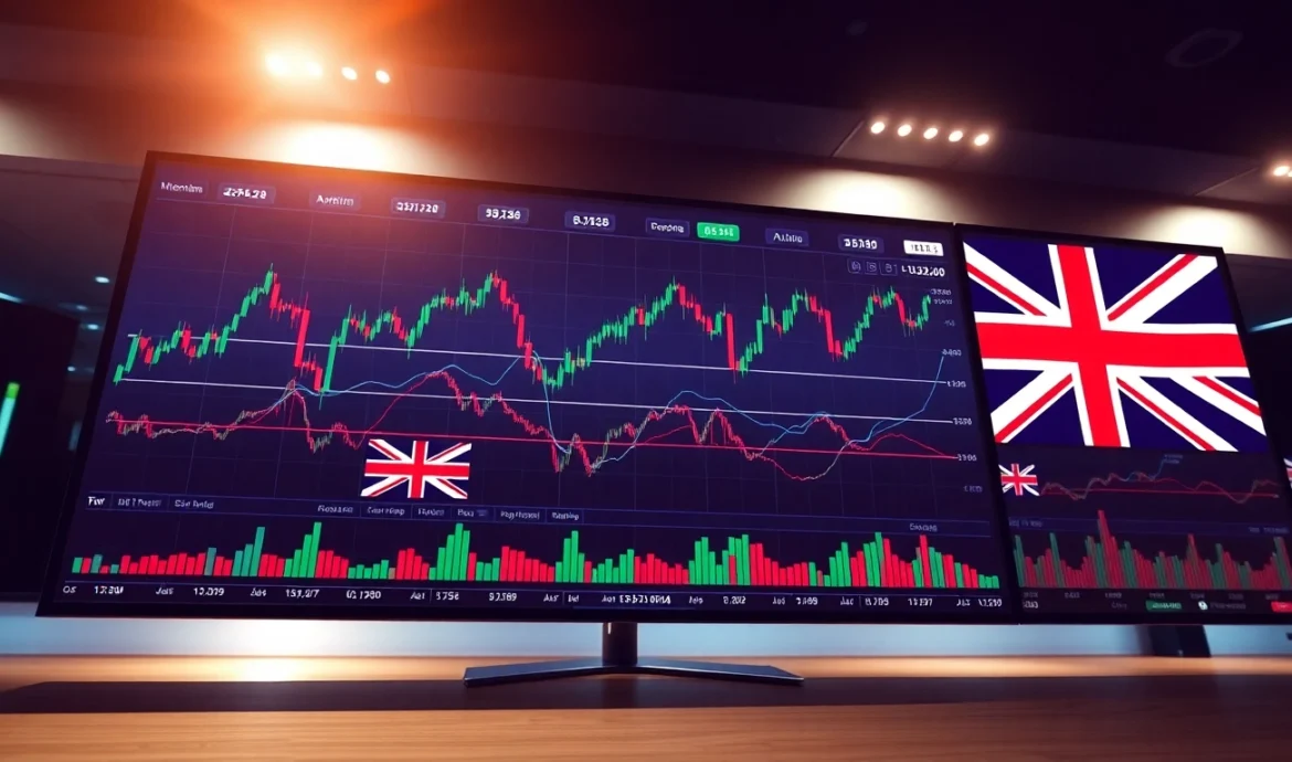 This image showcases the Best Online Trading Platforms UK with a sleek trading dashboard