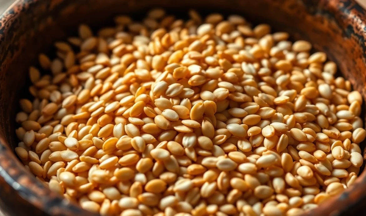 High-quality sesame seeds displayed in a bowl, showcasing their rich texture and color for
